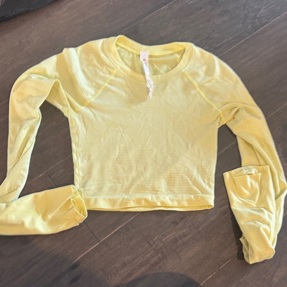 lululemon athletica Lemon Yellow Long-Sleeve Crop Top